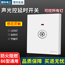国际电工86型暗装 二线声光控楼道感应延时白炽节能led灯声控开关