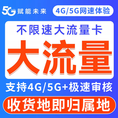 流量卡上网卡5G4g纯流量全国通用手机卡