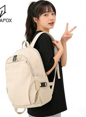 休闲简约双肩包2026春季新款16英寸电脑包轻便多口袋通勤旅行背包