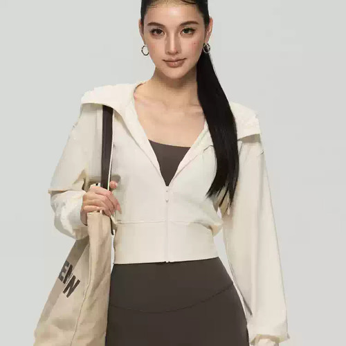 大牌款连帽抽绳显瘦瑜伽外套女