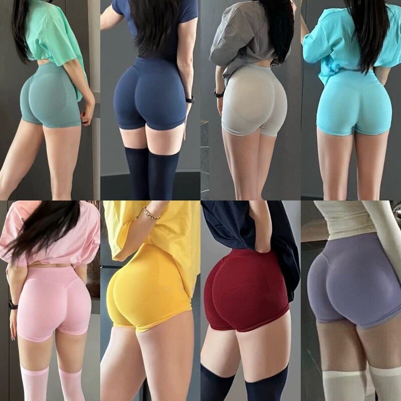 欧美蜜桃臀高腰短裤提臀三分裤女图片