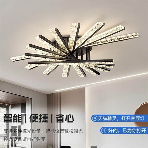 现货意式极简客厅吸顶灯轻奢x大厅主灯感创意中山灯具全屋套餐组