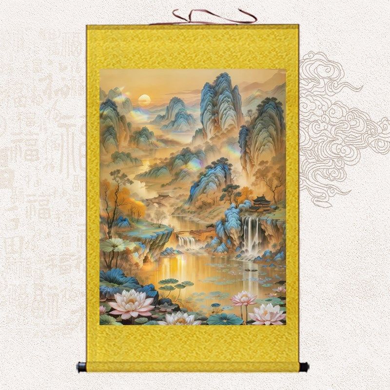 速发堂堂山水画镇宅招财聚财壁画仙景佛背道图暗口堂单子亭子挂画,家居饰品,国画,淘宝优惠券,粉丝福利购,淘宝优惠卷