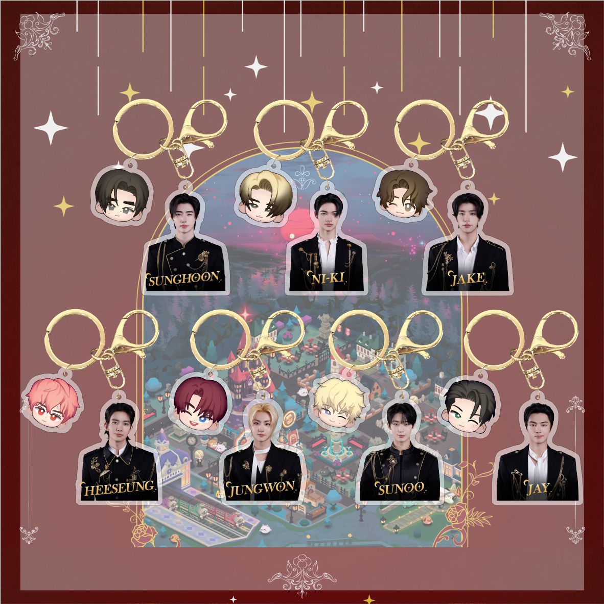 韩国男团 E嗯25年新款亚克力钥匙扣包包挂件配件饰品明星周边