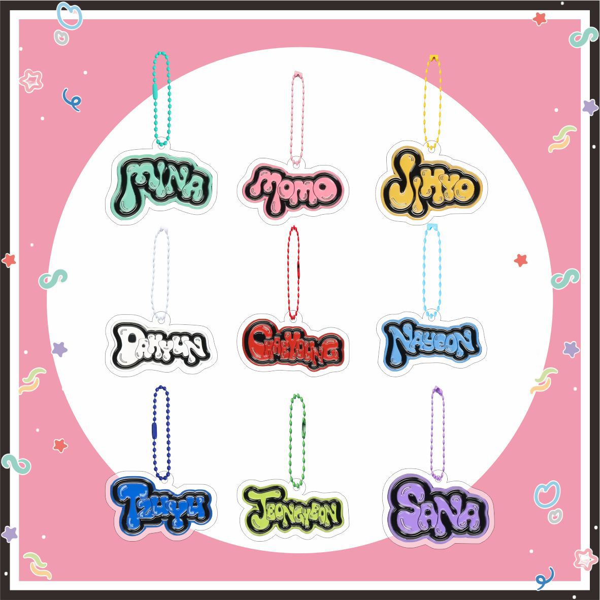 TWICE 亚克力链珠扣挂件包包配件挂坠明星周边同款 sana