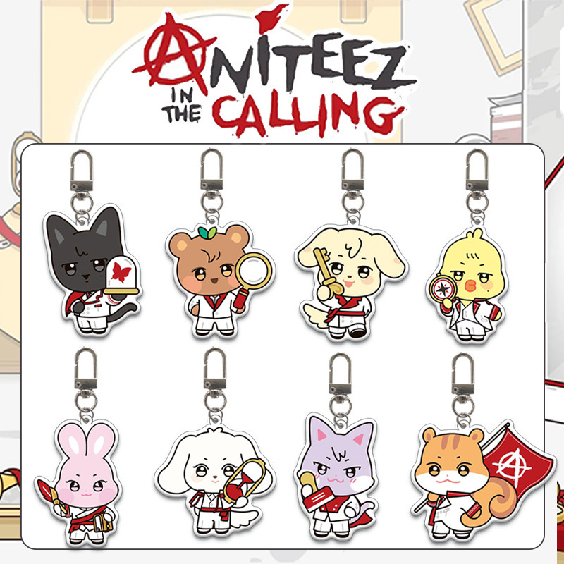 ATEEZ ANITEEZ 同款卡通形象亚克力钥匙扣 包包挂机 配饰 周边