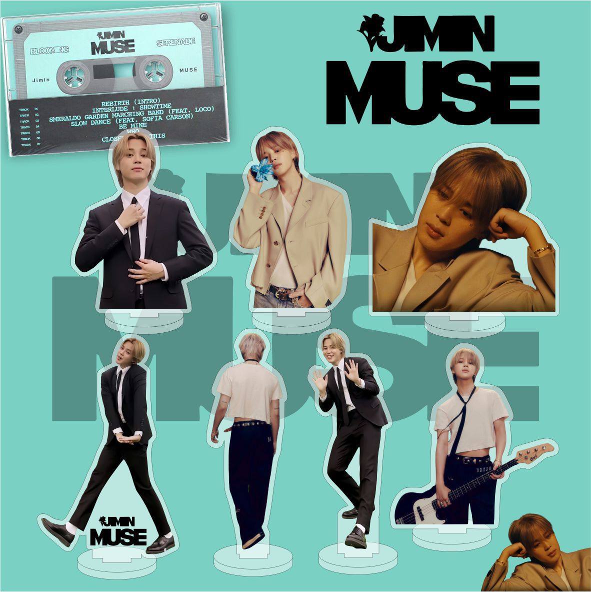 jimin朴智旻新专muse新款亚克力双面立牌桌面摆件明星周边同款