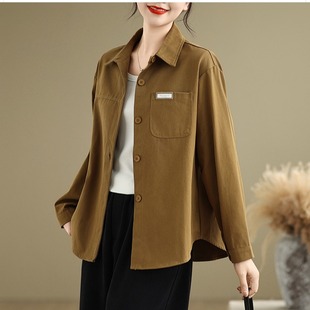 广东普宁牛仔衬衫外套女款秋装2025年新款高级感轻奢洋气衬衣上衣