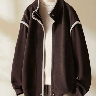 外套大码 洋气开衫 胖mm高端欧货上衣 时尚 休闲棒球服女春秋2025新款