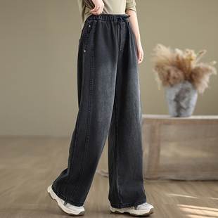 广州新塘牛仔裤女秋冬高端裤子2026新款十三行爆款直筒阔腿裤春秋