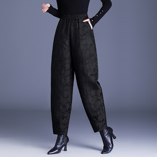 妈妈夹棉加棉哈伦裤女冬棉裤外穿2026新款裤子后妈梧桐裤郑州女裤