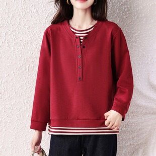 2026新款流行爆款安可拉红即墨卫衣女款大码女装胖mm上衣时尚洋气