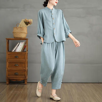 中老年女装妈妈夏装2025新款套装