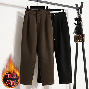 今年流行的加厚毛呢裤子秋冬2026新款爆款牡丹裤女妈妈哈伦烟管裤
