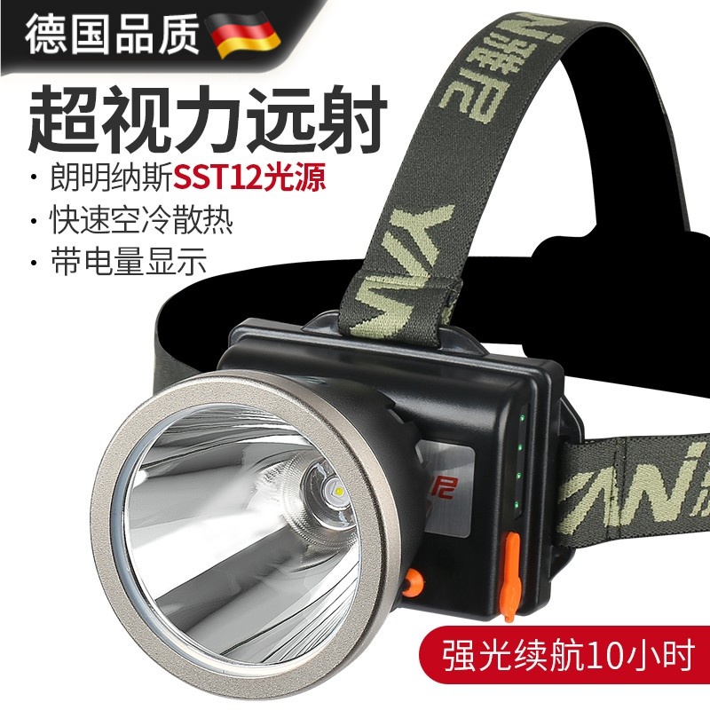 日本德国进口726T头灯强光充电超亮头戴式电筒超长续航锂电池户外