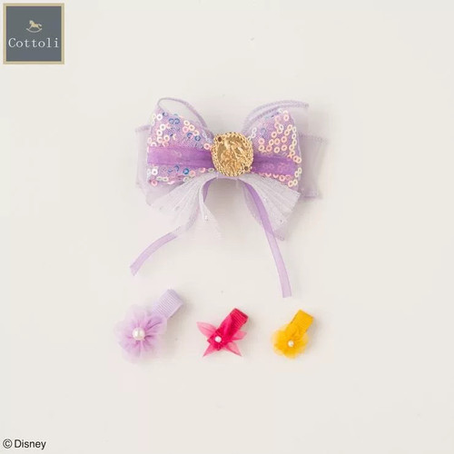 现货 日本生日城迪士尼disney长发公主乐佩儿童紫色发夹发圈发饰