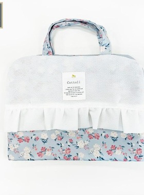 现货 日本cottoli小木马发夹发圈收纳包整理包碎花手提包收拾包