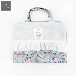 现货 日本cottoli小木马发夹发圈收纳包整理包碎花手提包收拾包