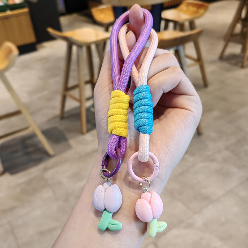 郁金香挂绳钥匙扣汽车diy