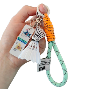 卡通精致趣味羽毛球对打钥匙扣可爱书包亚克力挂件情侣挂件男女生