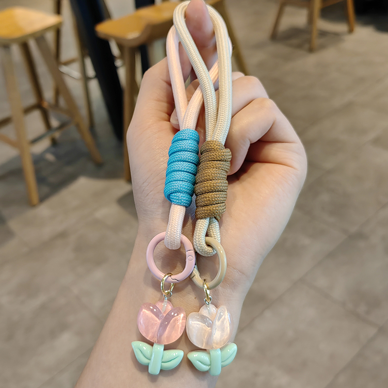 郁金香汽车钥匙扣简约短款