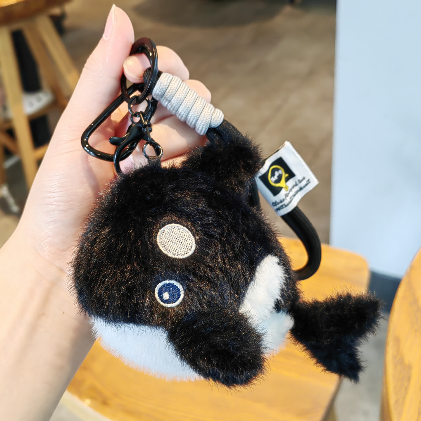 卡通虎鲸毛绒公仔包包挂件海洋动物书包背包挂饰情侣闺蜜钥车匙扣