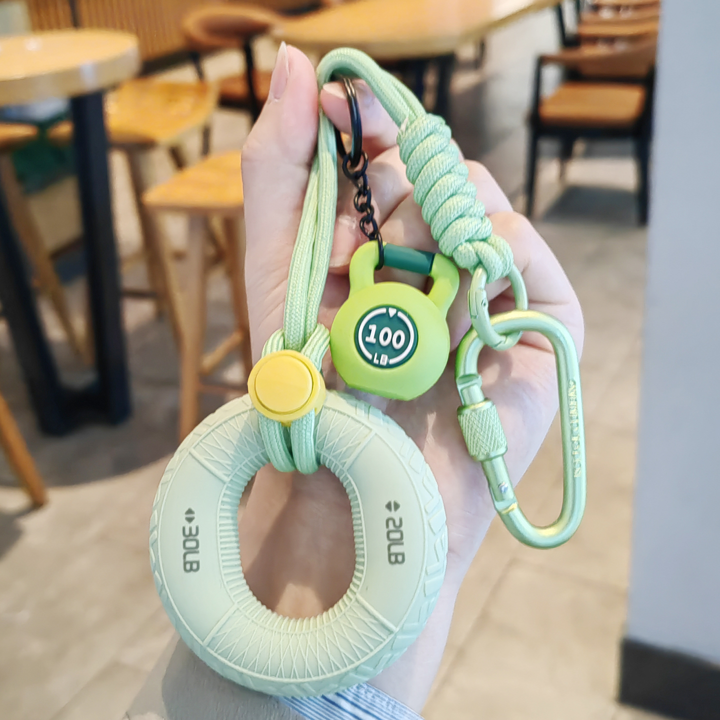 握力圈钥匙扣解压壶铃健身挂件简约五指力量康复握力器背包小挂件