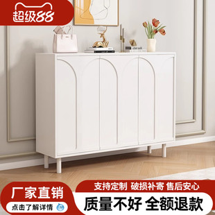 架储物收纳柜奶油风 新款 法式 鞋 柜玄关一体靠墙家用门口入户简约鞋