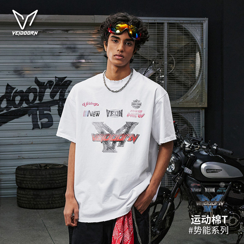 维动势能短袖男女运动针织篮球美式夏圆领T恤纯棉休闲儿童青少年V