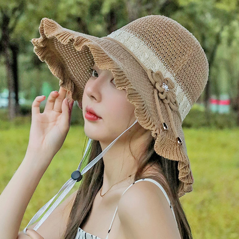 可水洗折叠帽子夏天女士遮阳韩版防晒太阳帽大檐沙滩凉帽盆帽女潮