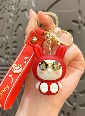 兔年钥匙扣精致女汽车书包钥匙链