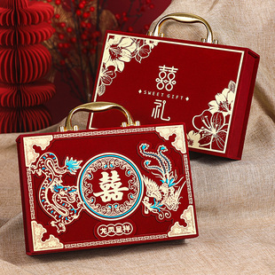 彩礼钱盒子订婚礼金盒结婚彩礼盒提亲箱子装现金10万婚庆用品大全