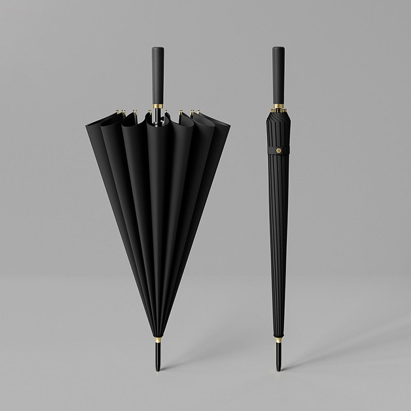 黑色长柄雨伞男士大号暴雨专用伞抗风纤维大伞女两用超大加固手动