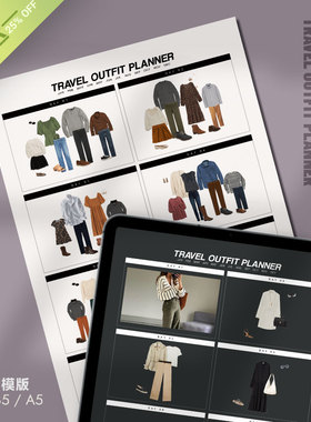 旅行 | 穿搭规划Outfit可打印手账旅游必备清单搭配灵感时尚造型