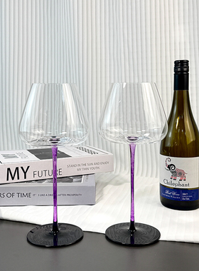 轻奢家用红酒杯套装欧式大肚高级感创意黑领结起泡高脚杯葡萄酒杯