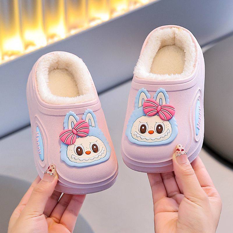 拉布布儿童拖鞋防水女童冬季宝宝卡通拉布布室内软底防滑加绒保暖,童鞋/婴儿鞋/亲子鞋,儿童棉拖鞋,淘宝优惠券,粉丝福利购,淘宝优惠卷