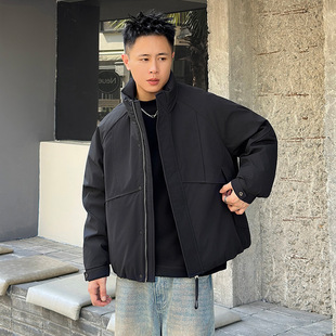 【CMZK】冬 日系极简轻奢 90白鸭绒 立领老钱风羽绒服外套保暖 男