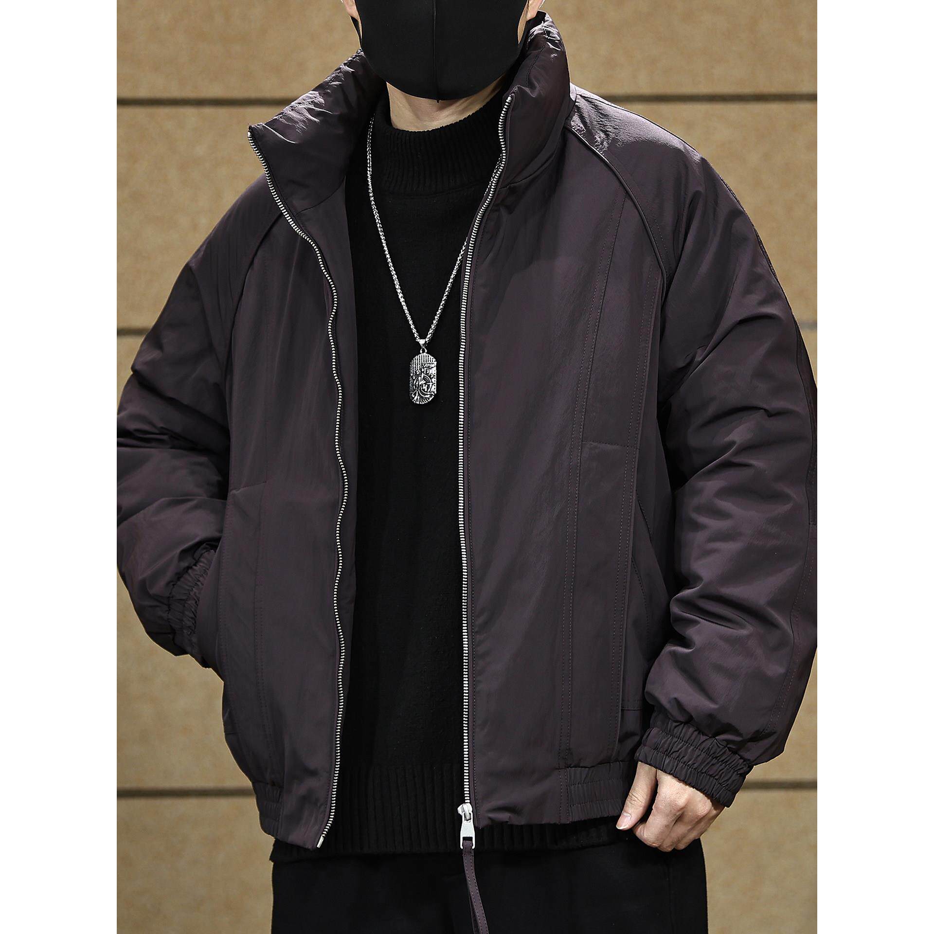 冬季美式立领轻薄羽绒服男士2025新款宽松高级感鸭绒羽绒外套男款