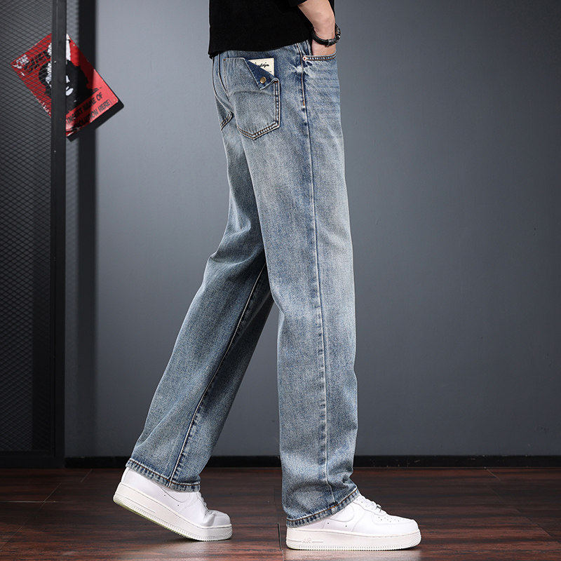 浅色复古牛仔裤男2026年春季新款宽松直筒休闲裤潮流水洗美式长裤