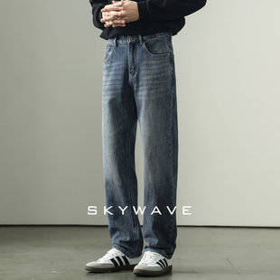 高级感四面高弹力牛仔裤男超弹2026新款微宽松百搭直筒休闲长裤子