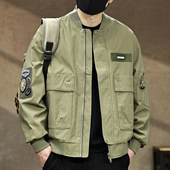 潮牌宽松户外工装 新款 飞行员夹克男 复古棒球领外套男2026春季 美式