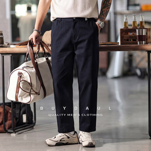 复古宽松直筒九分裤 高级感纯色简约百搭锥形休闲裤 新款 春季 子 男士
