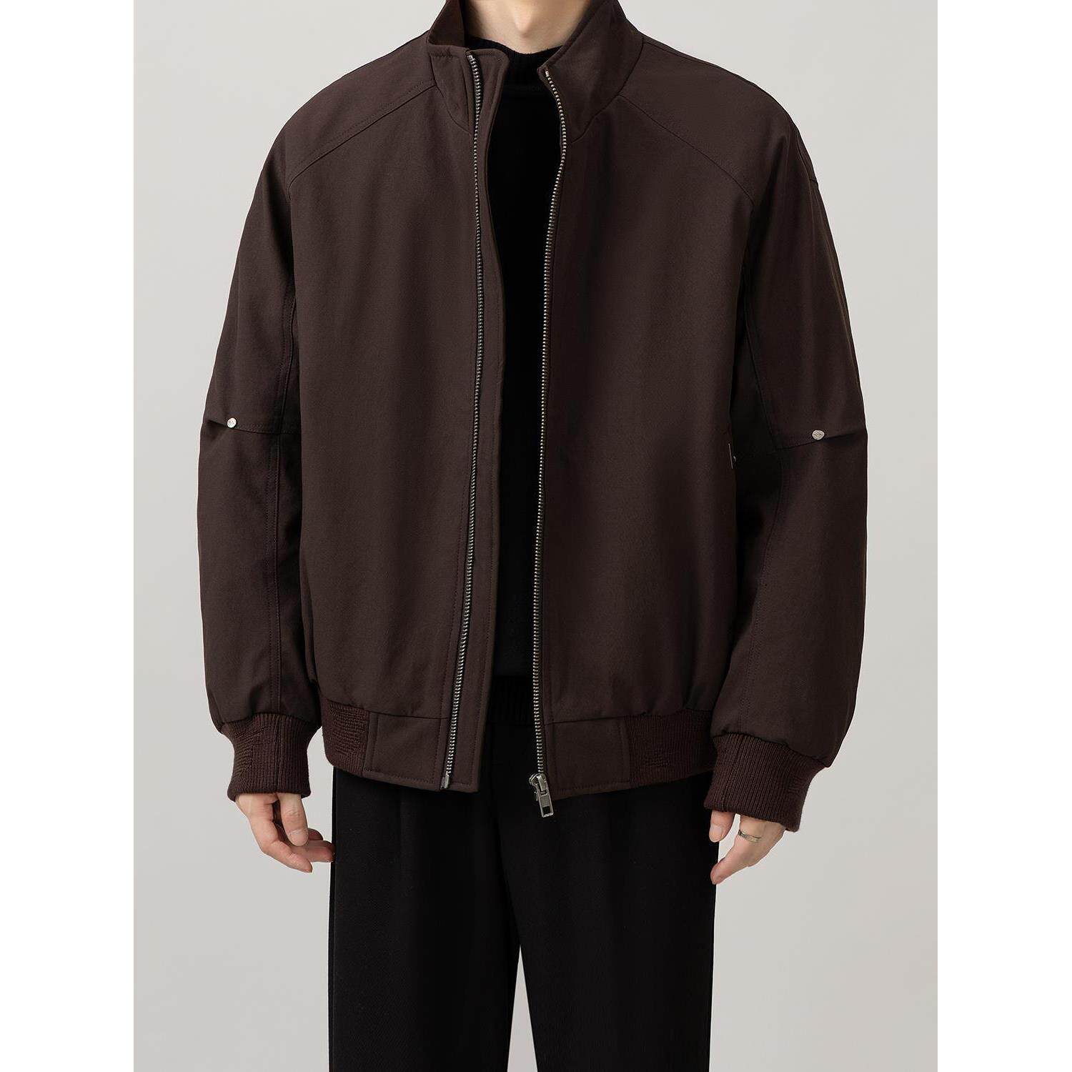 立领潮流羽绒服夹克男士痞帅高级感90白鸭绒冬季新款保暖加厚外套