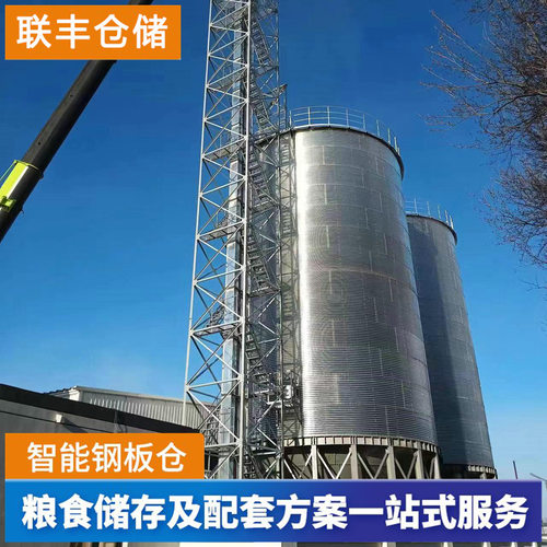 联丰粮仓1200吨粮食钢板仓大型储存仓耐腐防潮饲料厂专用