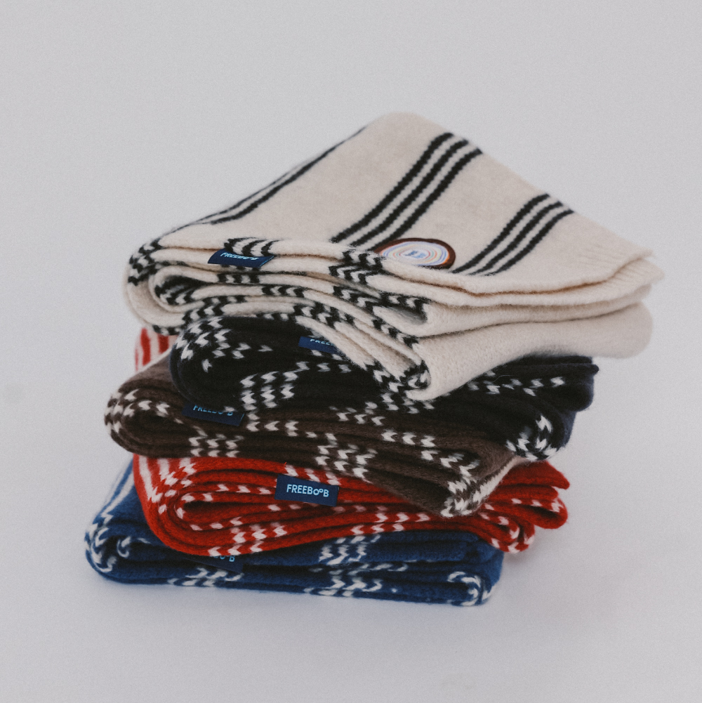 大小波发呆笔记条纹羊毛围巾