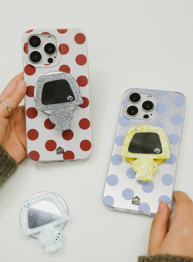 大小波 原创波点台灯磁吸手机壳支架镜面防摔全包软壳imd苹果手机