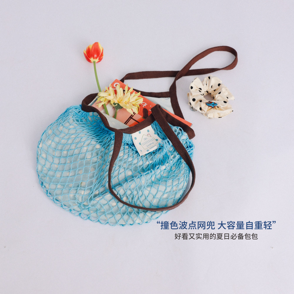 大小波夏日波点网兜包