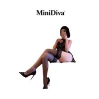 MiniDiva: Black sexy stockings, knee-high romantic lace trim, ultra-thin leg beauty thigh-high stockings thumbnail 3