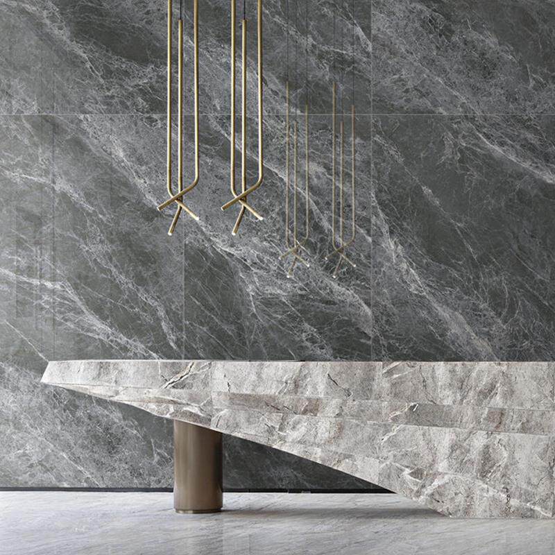 900*1800*6mm陶瓷薄板黑珍珠深灰内墙面砖大理石地面翻新超薄瓷砖