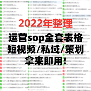 社群运营sop流程私域流量表格模板抖音短视频策划营销计划书方案